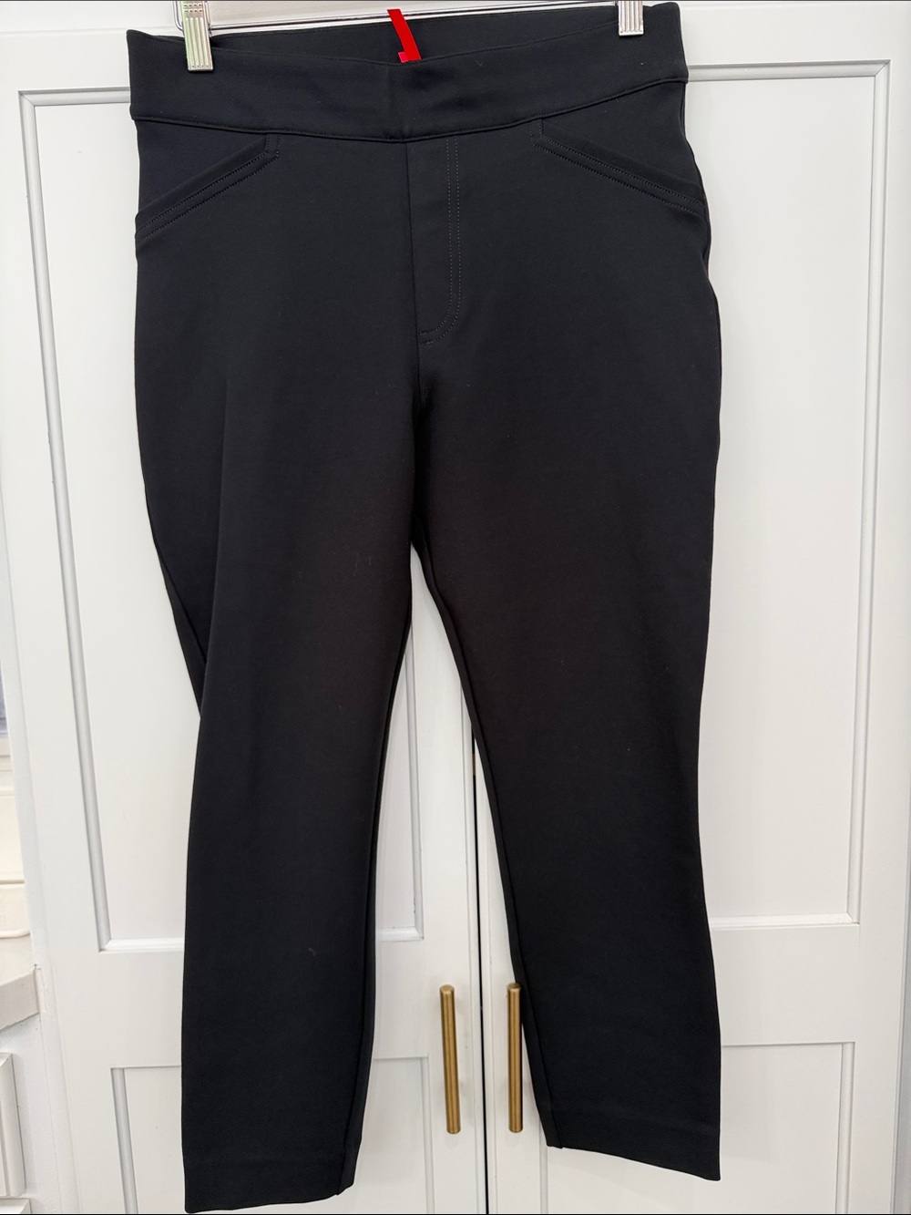 Spanx Women's Size M The Perfect Pant Ankle Backseam Skinny Black Ponte